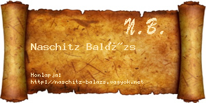 Naschitz Balázs névjegykártya
